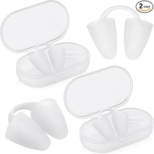 2 Pack Nose Plugs for Swimming for Adults and Kids (Age 7-12), Waterproof Soft Silicone Swimming Protectors Nose Block Nostril Plugs for Swimmers Surfers Water Sports