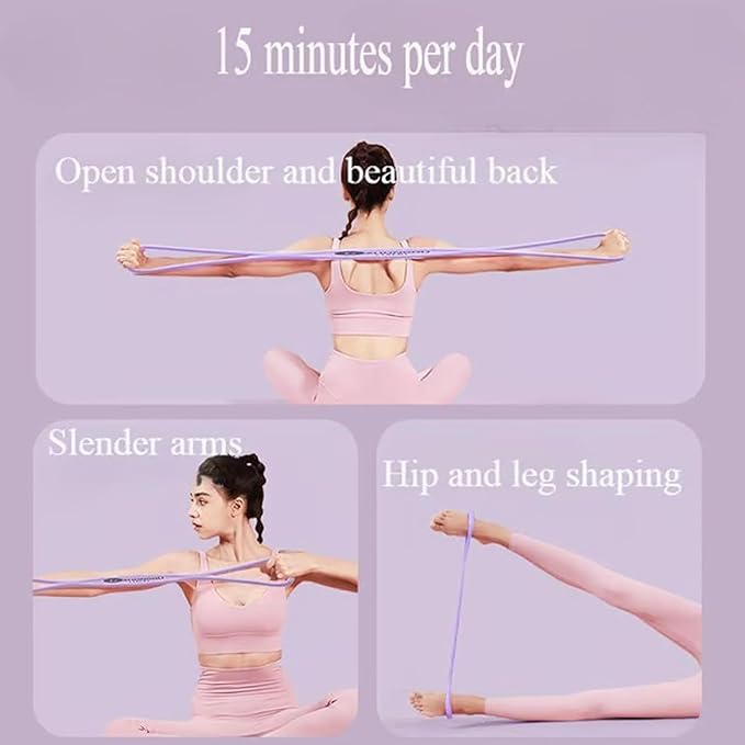 Luminousdo Resistance Bands,2025 New Upgraded Figure 8 Resistance Band for Working Out,High Elasticity Stretch Arm Rope for Yoga,Chest Expander Strap with Handles for Women Men