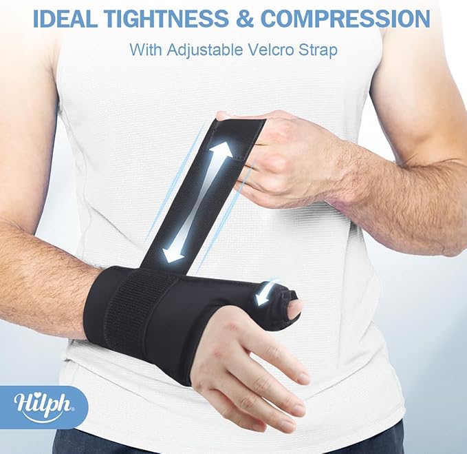 Hilph 1 Pair Upgraded Thumb Wrist Ice Pack Wrap with Removable Thumb Splint Support for Carpal Tunnel & Tenosynovitis, Hand Gel Ice Pack Hot Cold Compress for Arthritis, Tendonitis, Mommy Wrist