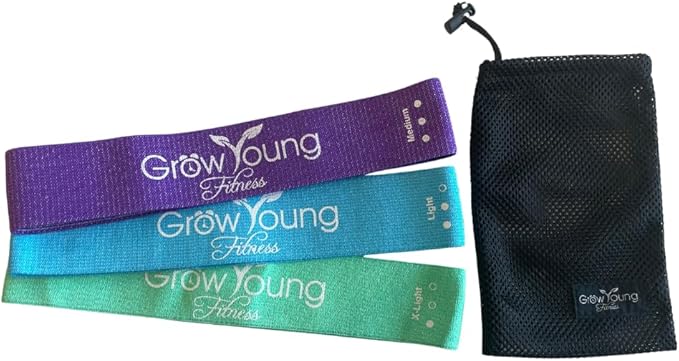 Grow Young Fitess Premium Exercise Bands - 3 Resistance Bands + 1 Storage Bag