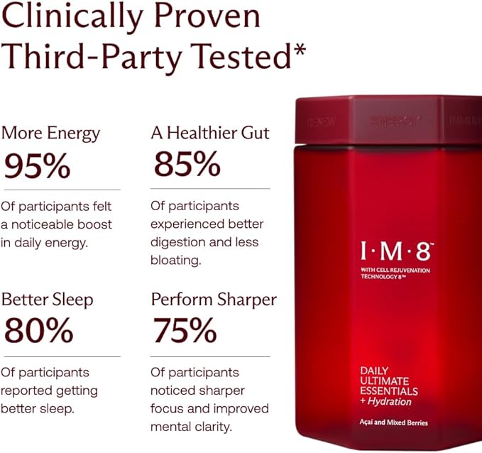 IM8 Daily Ultimate Essentials All-in-One Multivitamin Supplement (30 Servings, Starter Kit - Scoop + Tumbler Included)