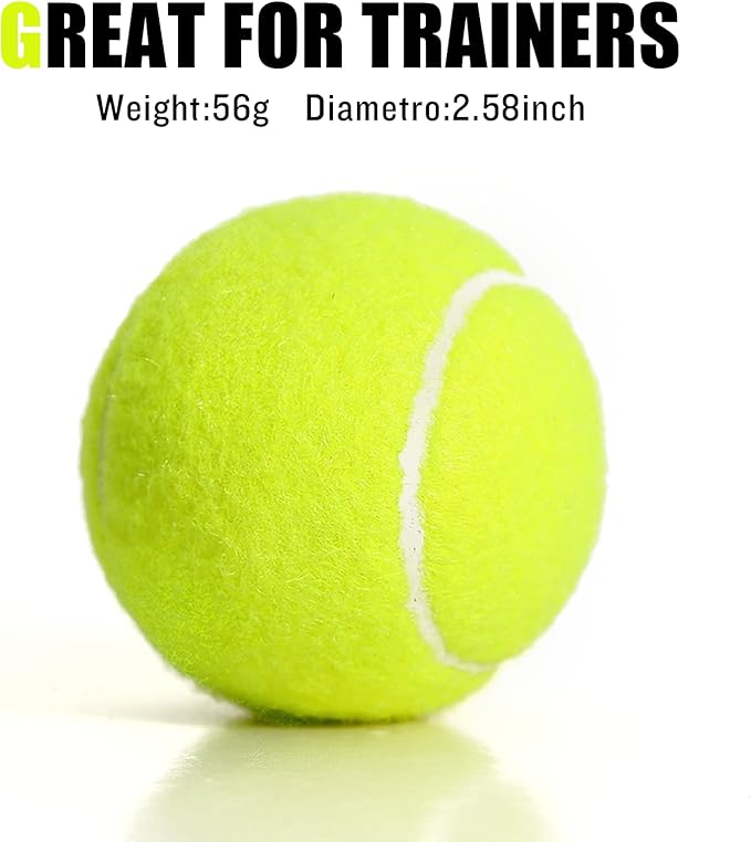 60 Pack Tennis Balls, Training Tennis Balls, Pet Dog Playing Balls, Practice Tennis Balls with Mesh Bag for Transport and Beginner Training