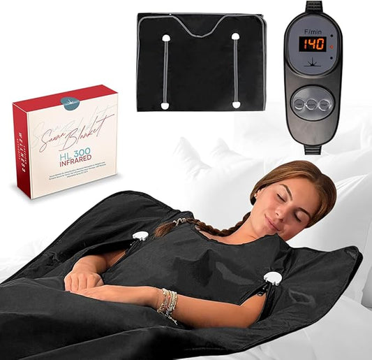 Infrared Sauna Blanket for Home | Portable Far Infrared Sauna Bag for Detox, Weight Loss & Relaxation, Dry Heat Therapy, Personal At-Home Wraps with Adjustable Temp 95-176°F. 120V 400 Watts, 70" x 31"