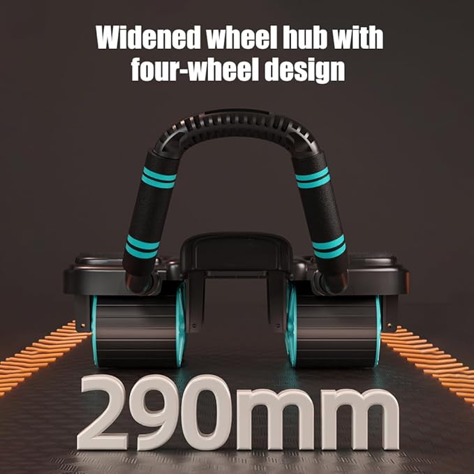 2024 New Ab Wheel Roller with Elbow Support - Automatic Rebound Abdominal Wheel Roller, The Upgraded Four-wheel Abdominal Wheel Core Workout Equipment Home Gym Abs Machine