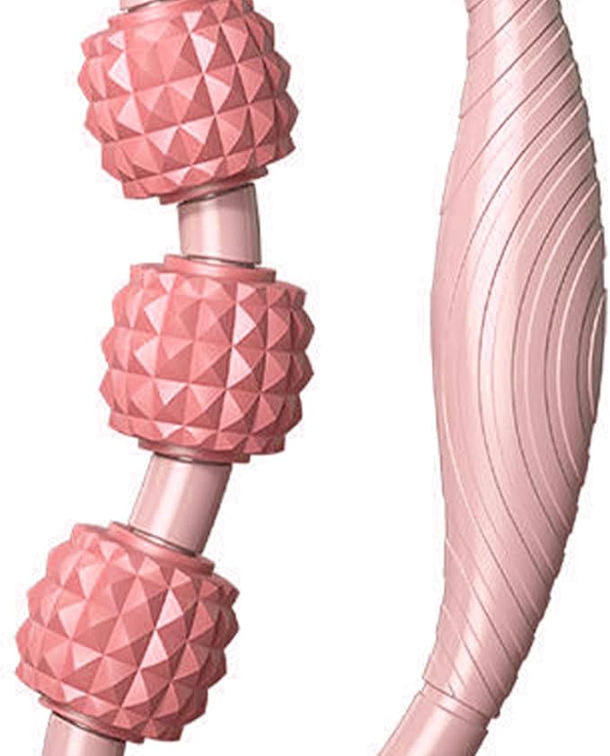 HEEPDD 9 Wheels Muscle Roller, Leg Massager Muscle Relaxation Stretching Roller Foam Roller Deep Tissue Massager for Thigh Arms Leg Waist (Pink)