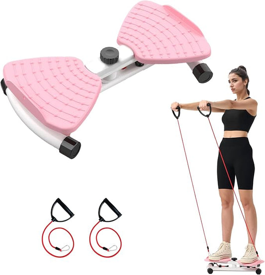HOTSWEAT Waist Twister, Exercise Twist Boards Twisting Waist Machine for Women Belly Fat, Noiseless Ab Twister Machine with Resistance Bands, Waist Sculptor for Home Gym