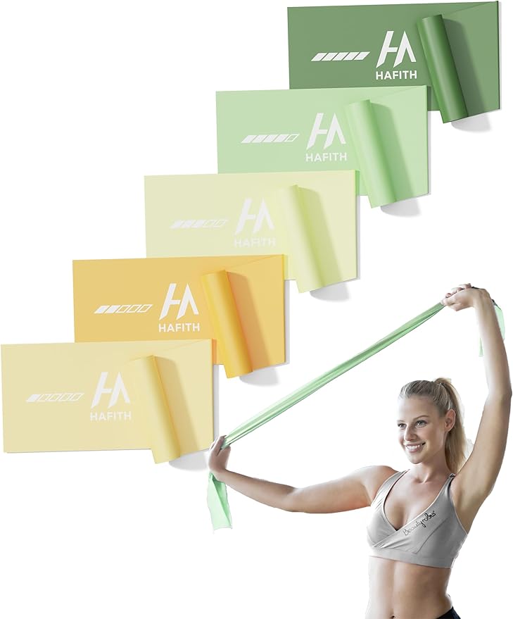 Fabric Resistance Bands for Women – 5 Level Exercise Bands Resistance Set, Resistance Bands for Working Out with Handles, Workout Bands Resistance for Women, Yoga, Pilates, Glutes, Legs,Vigor Yellow