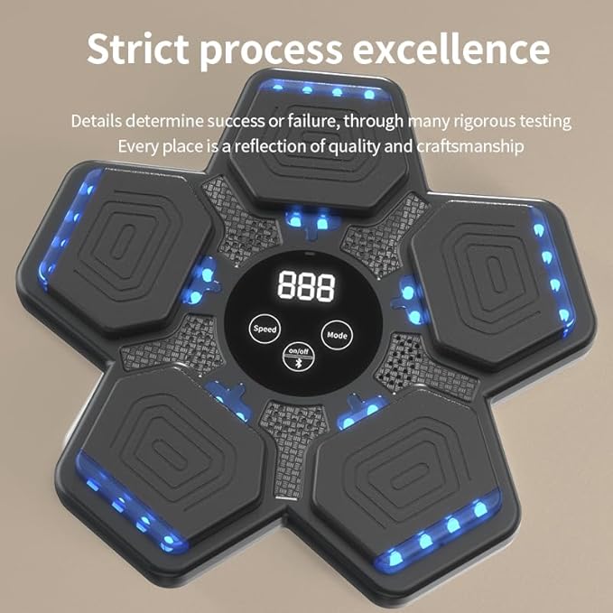 HOTSEVEN 2025 Music Boxing Machine with Boxing Gloves, Smart Bluetooth Boxing Machine with LED Electronic Wall Mounted, Music Boxing Target Workout Punching Equipment for Home(Upgrade)