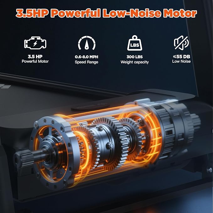 Treadmill with Incline, 300 LBS Capacity, 8 MPH or 10 MPH Speed, Bluetooth, App, Pause Function, Folding Treadmills for Home with 64 Programs, 17'' or 18'' Wide Belt, Heart Rate, BMI Detector