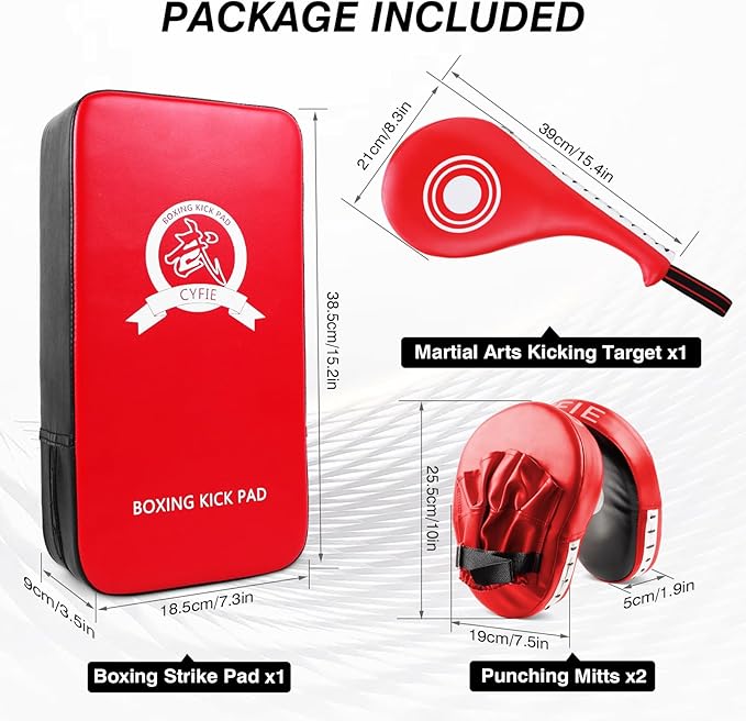 3 in 1 Boxing Training Equipment, Punching Mitts, Martial Arts Target Training Paddle and Kicking Pad for Kickboxing, Taekwondo, Karate, Muay Thai, Dojo, MMA, Sparring for Kids, Toddler, Women