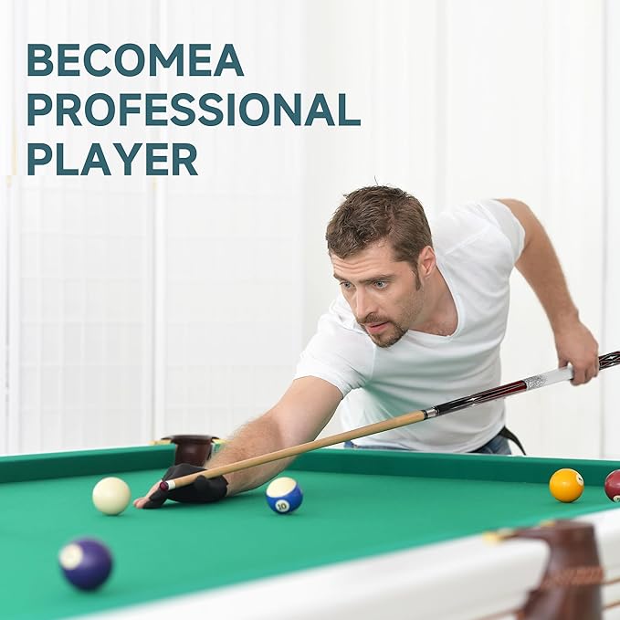 HomeSeason Pool Cue Stick 58" Billiard Cue Sticks 3D Printed Grip Professional Low Deflection Pool Sticks Maple Wood Pool Sticks 13mm Tip