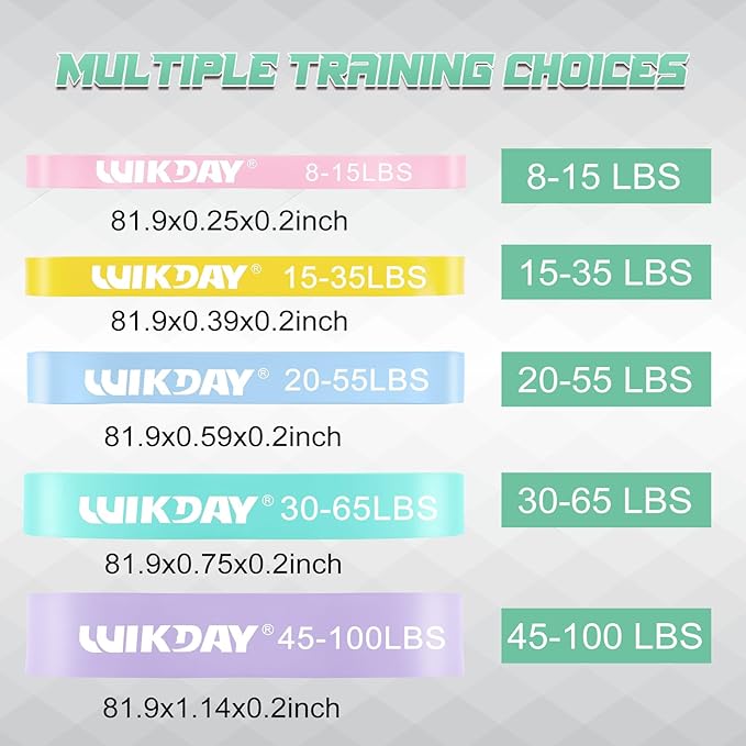 Resistance Bands for Working Out, Exercise Bands, Workout Bands, Pull Up Assistance Bands for Body Stretching Training Physical Therapy Muscle Training for Men & Women