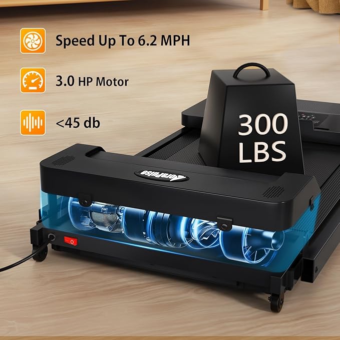 Portable Foldable Treadmills for Home, Small Folding Treadmill for Home Office with 300 LBS Capacity, Walking Running Exercise Electric Compact Treadmill with LED Display