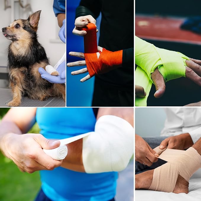 48 Pack Self Adhesive Bandage Wrap 2 Inch x 5 Yard Self Adherent Cohesive Bandages Elastic Athletic Sports Tape Breathable Wound Tape for Stretch Athletic Wrist Ankle(Multiple Colors)