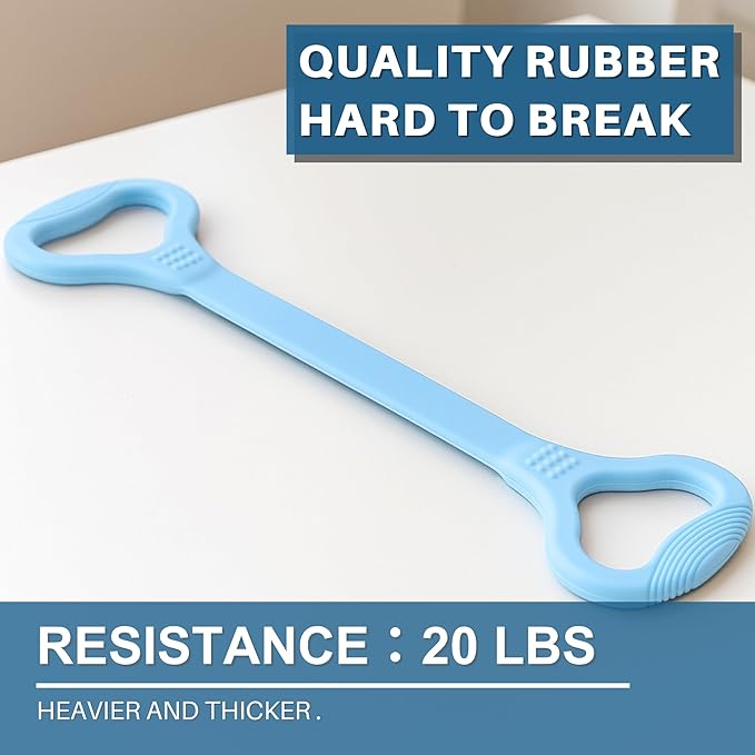 LEZER Figure 8 Resistance Band, Fitness Elastic Rope, Execrise Workout for Arm, Back, Chest and Shoulder, Yoga, Pilates, Stretching, Physical Therapy Equipment