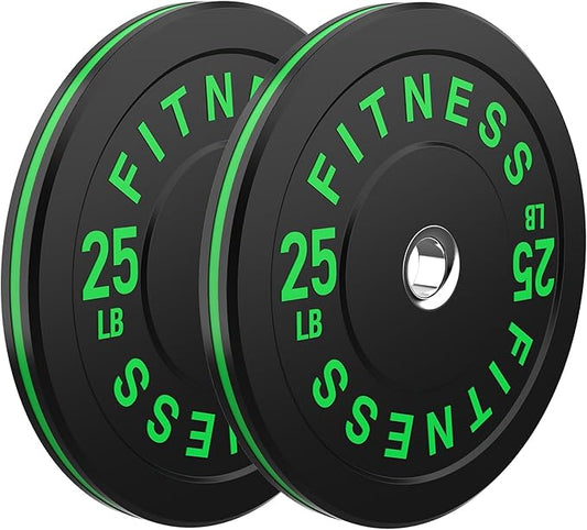 2 Inch Bumper Plates，10-500lbs，Barbell Rubber Olympic Weight Plates Set for Home Gym, Strength Training & Weight Lifting, Multiple Options Colors