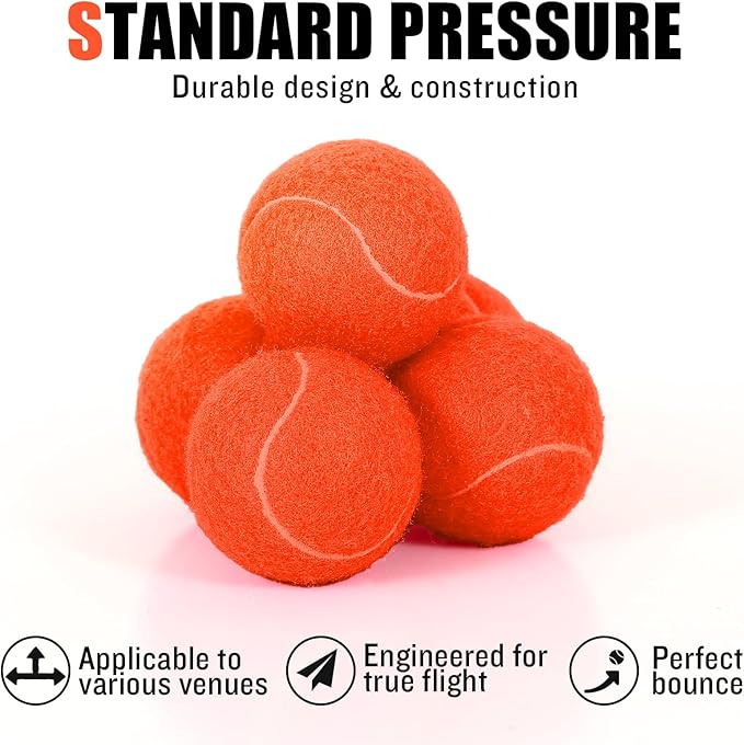 60 Pack Tennis Balls, Training Tennis Balls, Pet Dog Playing Balls, Practice Tennis Balls with Mesh Bag for Transport and Beginner Training