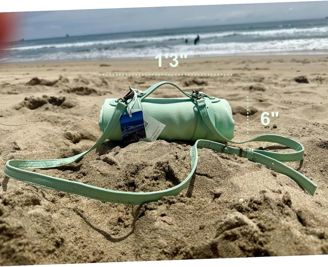 4’9” x 6’3” White Lightweight Water-Resistant Canvas Mat – Picnic, Outdoor, Beach, Park, Camping, Toy Mat