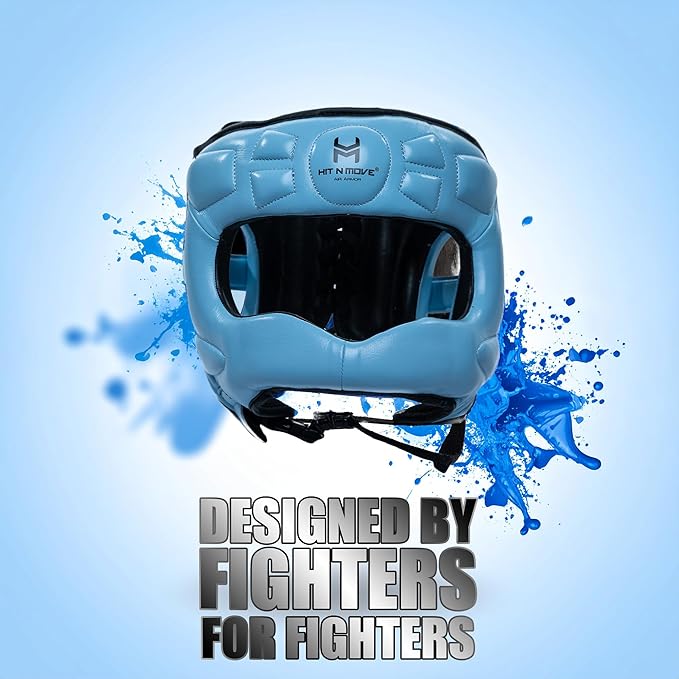 HIT N MOVE® Air Armor Face Saver Boxing Headgear, Lightweight Protective Gear for MMA, Kickboxing, Martial Arts, Training & Sparring and Combat Sports
