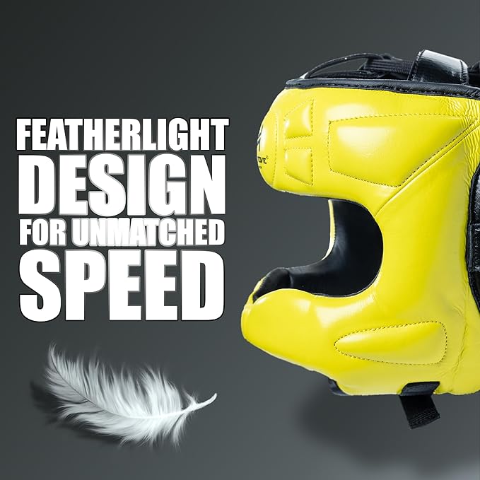 HIT N MOVE® Air Armor Face Saver Boxing Headgear, Lightweight Protective Gear for MMA, Kickboxing, Martial Arts, Training & Sparring and Combat Sports