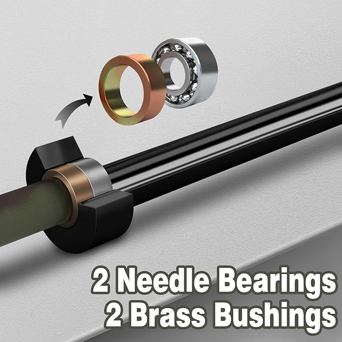 7ft Olympic Barbell for Strength Training and Olympic Weightlifting, 500 700 1000LBS Capacity Available, 2 Inch Bar for Squats, Home Gym Fitness Equipment, Bench Press, Deadlift,Powerlifting