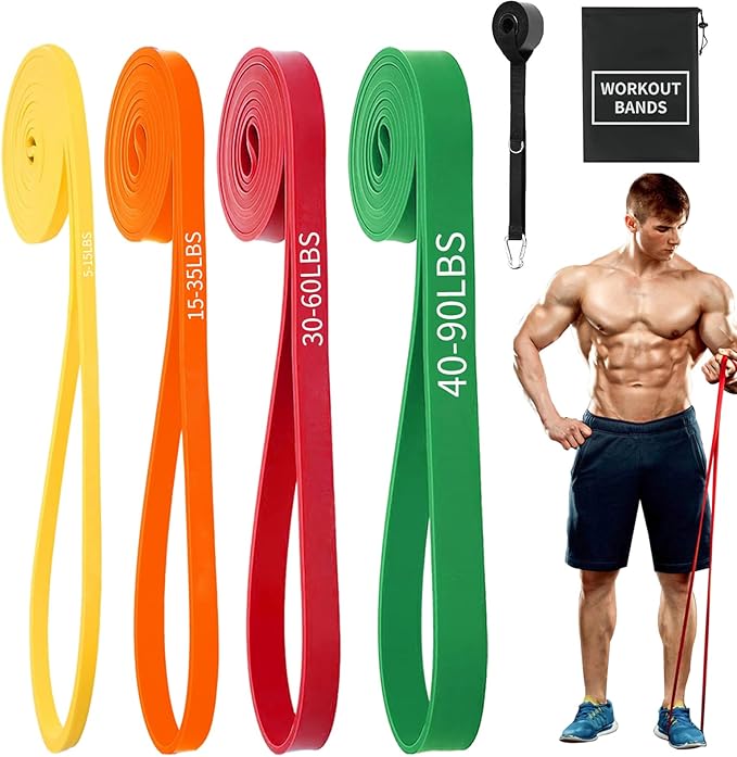 Exercise Bands Resistance Bands for Working Out,Pull Up Bands Set,at Home Workout Equipment,Workout Bands for Men and Women,Stretch Bands for Exercise