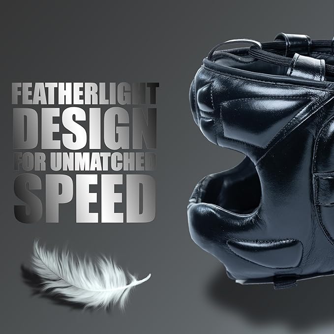 HIT N MOVE® Air Armor Face Saver Boxing Headgear, Lightweight Protective Gear for MMA, Kickboxing, Martial Arts, Training & Sparring and Combat Sports