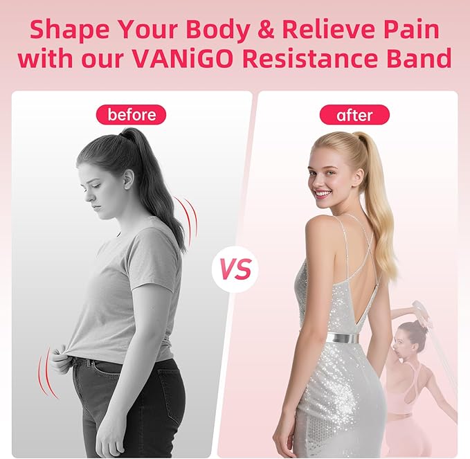 Figure 8 Fitness Resistance Bands with Handles, 20-60lb Adjustable Elastic Excercise Band, Non-Slip Fabric Silicone Bands for Strength Stretch Flexibility Training Arms Back Shoulder Chest Legs