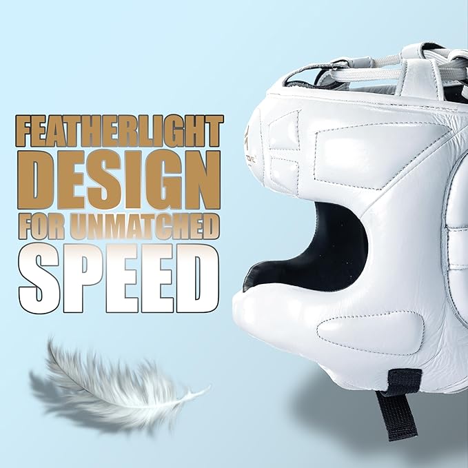 HIT N MOVE® Air Armor Face Saver Boxing Headgear, Lightweight Protective Gear for MMA, Kickboxing, Martial Arts, Training & Sparring and Combat Sports