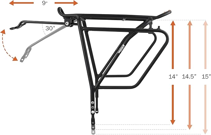 Ibera PakRak Touring Bicycle Seatpost/Disc/Non/Disc Rack and Quick Release Bag