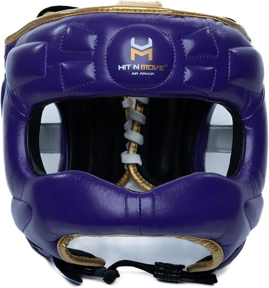 HIT N MOVE® Air Armor Face Saver Boxing Headgear, Lightweight Protective Gear for MMA, Kickboxing, Martial Arts, Training & Sparring and Combat Sports