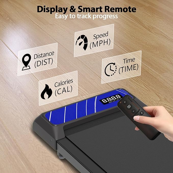 2.5HP Walking Treadmill Pad Incline, Under Desk Treadmill with Remote, 3 in 1 Low Noise Small Walking Mini Pad with Led Screen, Compact Treadmills for Home, 265lbs Capacity