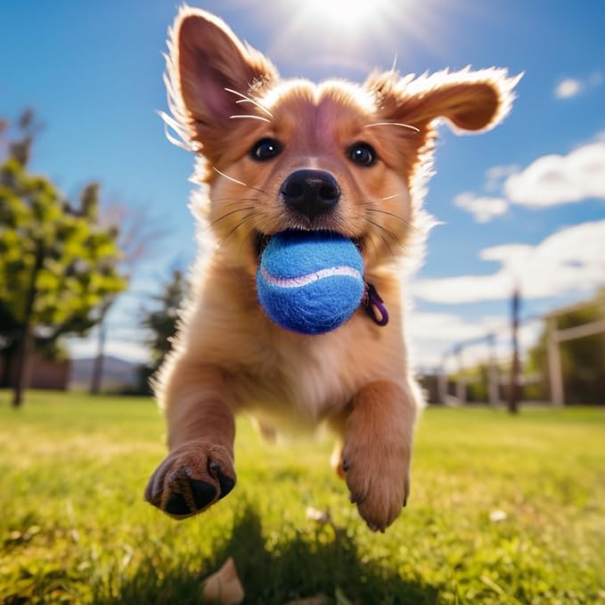 60 Pack Tennis Balls, Training Tennis Balls, Pet Dog Playing Balls, Practice Tennis Balls with Mesh Bag for Transport and Beginner Training