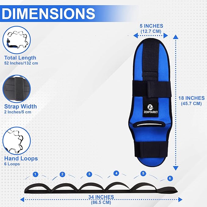 Stretch Strap with Loops for Foot and Calf - Ideal for Physical Therapy, Achilles Tendonitis Relief, and Plantar Fasciitis - Perfect for Yoga, Gymnastics, and Flexibility Training