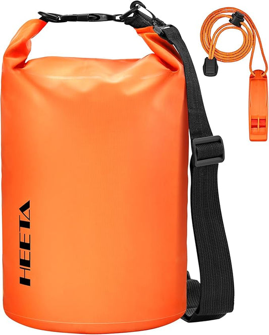 HEETA Waterproof Dry Bag for Women Men(Upgraded Version) 5L/10L/20L/30L/40L Roll Top Lightweight Dry Storage Bag Backpack with Emergency Whistle for Travel, Swimming, Boating, Kayaking, Camping, Beach