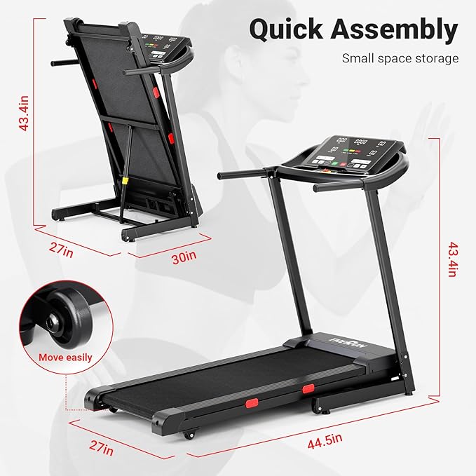 THERUN Incline Treadmill for Running and Walking, 300 lbs Weight Capacity, Wide Belt, 3.0 HP, 18" LED Screen, 2 Layers Shock-Absorbing