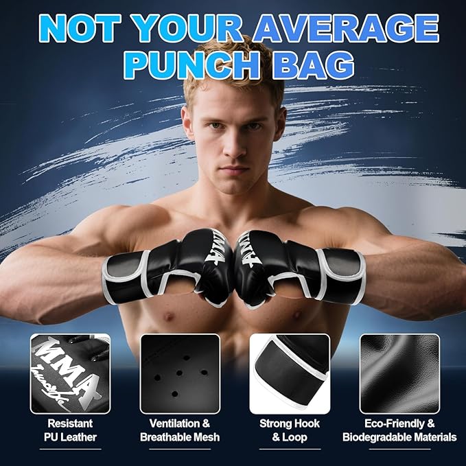 Heavy Punching Bag for Adults Teens, 70'' Standing Boxing Kicking Bag Freestanding Heavy Bag with Gloves and Electric Air Pump, Men Kickboxing Bags for Beginners Training MMA Muay Thai Fitness