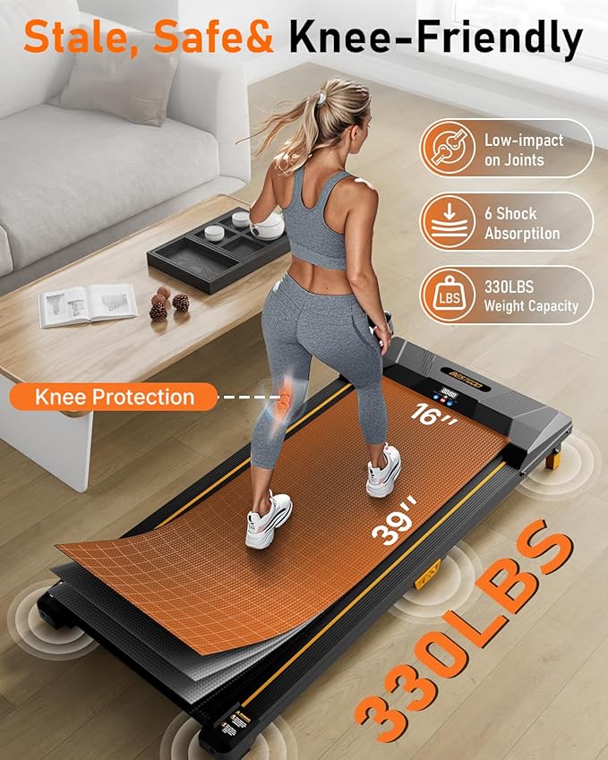 Walking Pad with Incline, BestGod Treadmills for Home 330lbs Capacity Walking Pad Treadmill Portable Under Desk Treadmill, 2.5HP Compact Treadmills Walk Pad with Remote Control
