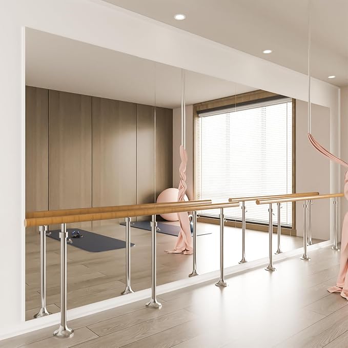 2PCS 71" X 40" Gym Mirror - Full Length Wall Mirror for Gyms, Dance Studios, Home and Yoga - Easy Installation, Ultra Light Shatterproof Nano Mirror Reduces 60% Commercial Insurance Costs, 5 lbs/pc