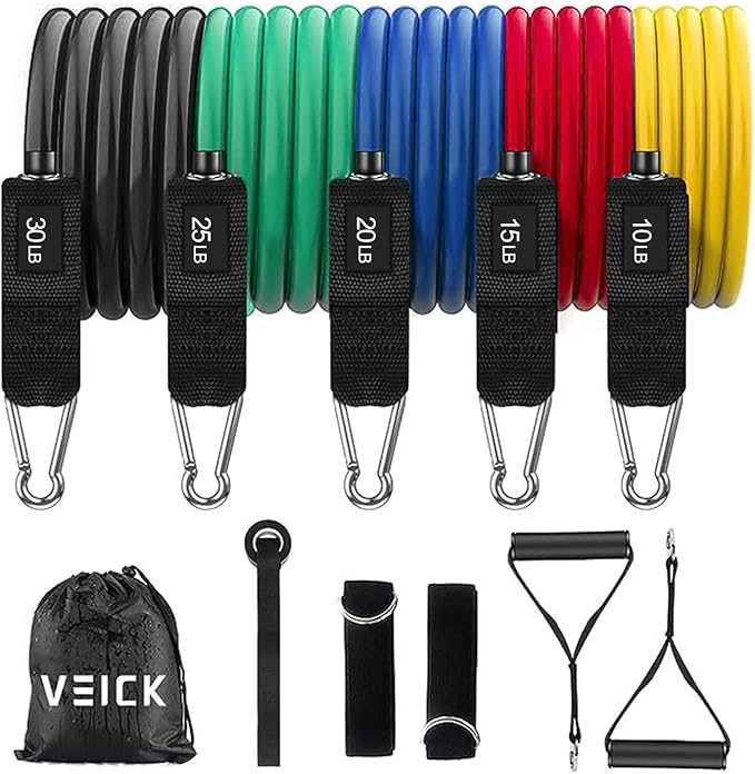 VEICK Resistance Bands, Exercise Bands, Workout Bands, Resistance Bands for Working Out with Handles for Men and Women, Exercising Bands for Fitness Weights Work Out at Home
