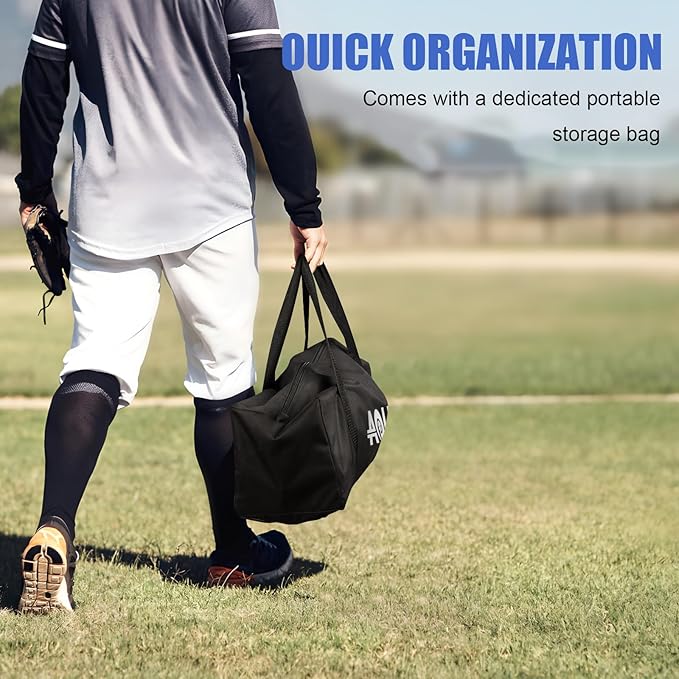 6'X6' Baseball Softball Practice Net with Batting Tee and Ball Caddy, Bonus Strike Zone Target and Bow Frame, for Hitting, Pitching, Catching