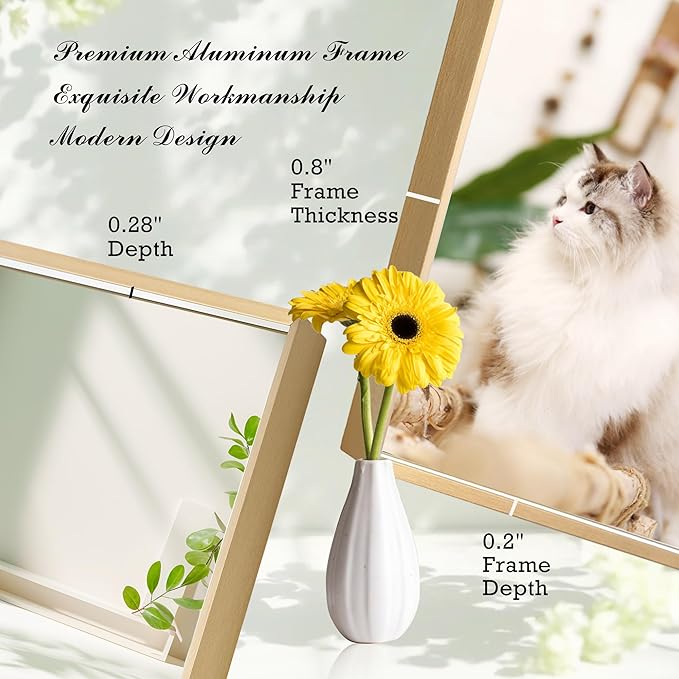 24x30 Inch Brass Bathroom Mirror for Wall, Aluminum Frame Rectangle Rectangular Vanity Mirror, Modern Large for Bedroom, Living Room, Horizontal or Vertical