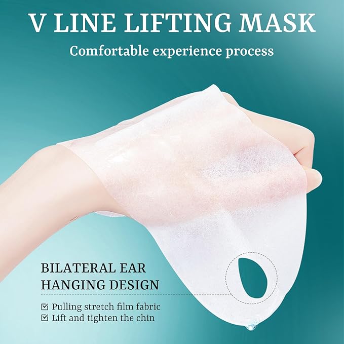 8 Pack Collagen Face Masks V Line Lifting Mask with Peptides, Face Lifting Mask, Firming & Skin Tightening for Sharp & Sculpted Contour, Improves Jawline, Hydrating Face Masks Skincare
