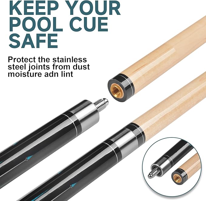 HomeSeason Pool Cue Stick 57" Billiard Cue Sticks Professional Low Deflection Pool Sticks