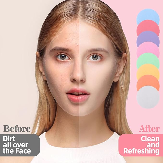 480 Pcs Compressed Facial Sponges for Makeup Removal & Exfoliating Premium Face Cleansing Sponge Pads for Women & Girls Soft Wash Round Sponge Spa & Daily Use，Multiple colors