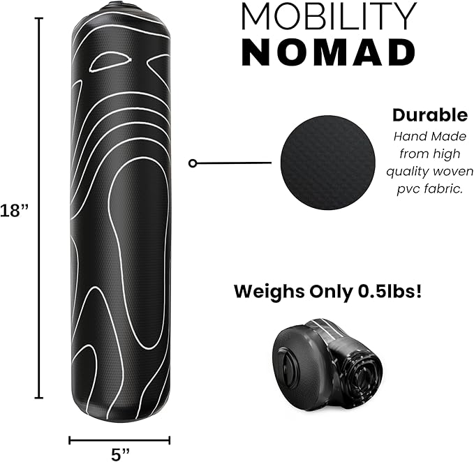 Inflatable Foam Roller – Travel Foam Roller for Muscle Recovery, Deep Tissue Massage, Physical Therapy, Hiking, Backpacking, Gym, Home – Includes Pump, Bag – Adjustable Firmness