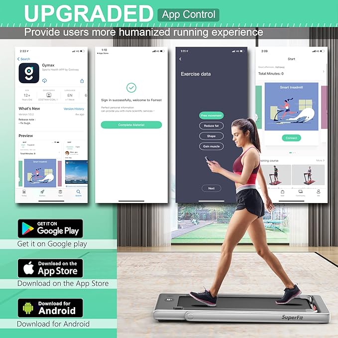 GYMAX Walking Pad, 2.25HP Dual Display Foldable Treadmill for Home with Remote/Smart App Control, Portable Compact Treadmill for Office Under Desk, Folding Running Machine for Small Spaces