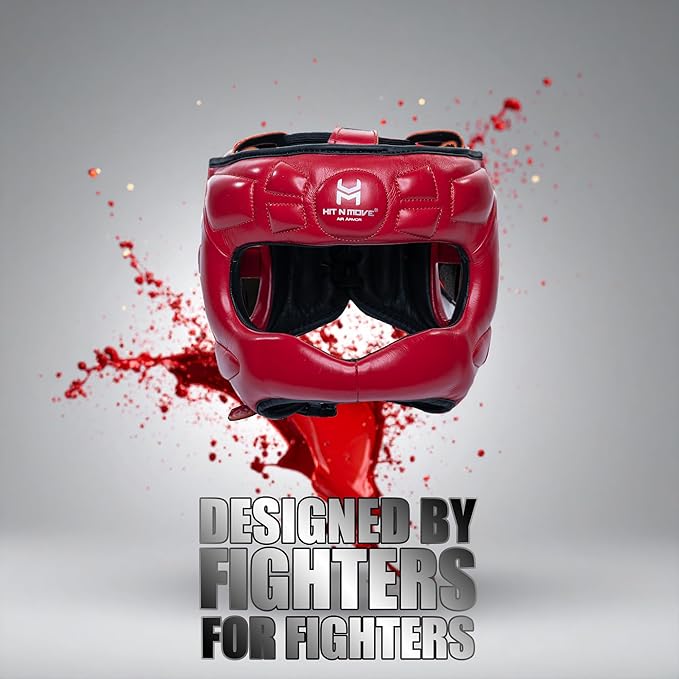HIT N MOVE® Air Armor Face Saver Boxing Headgear, Lightweight Protective Gear for MMA, Kickboxing, Martial Arts, Training & Sparring and Combat Sports