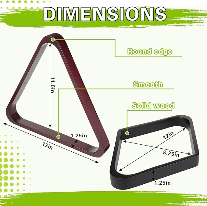 31 Pcs Billiard Accessory Kit Billiard Pool Table Balls with Triangle and Diamond Ball Holder Cue Chalks Pool Table Brush Set