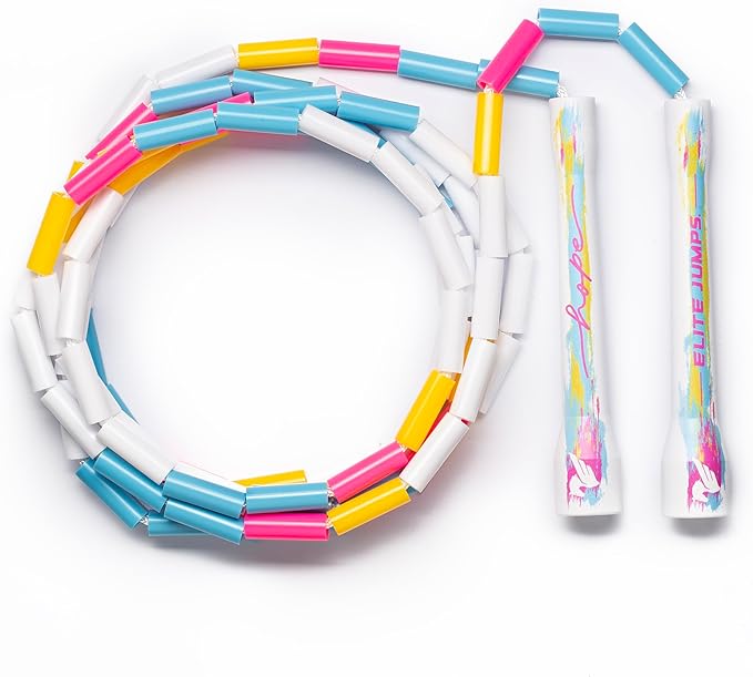 Elite Jumps - Do Hard Things 1” Beaded Jump Ropes - Strong & Durable Materials - Resize & Adjust - Fitness & Cardio Training - Improve Rhythm, Speed, Agility